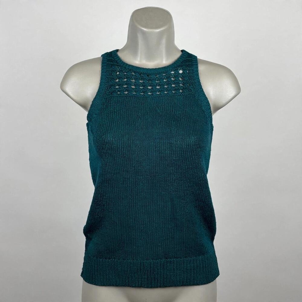 Loft dark teal sleeveless knit loft size s